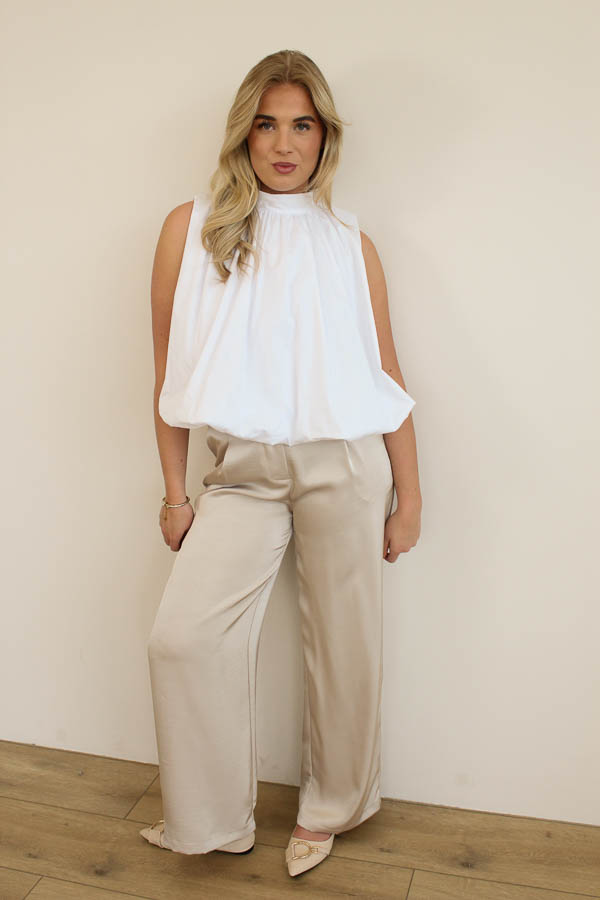 Mouwloze blouse top wit | Eve - Afbeelding 4