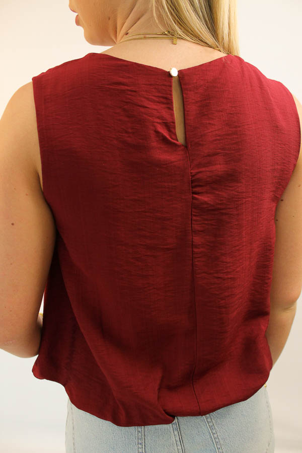 Mouwloze top bordeaux | Mayla - Afbeelding 4