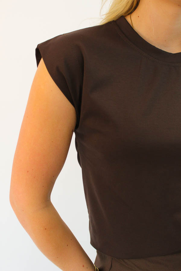 Mouwloze top bruin | Lotta - Afbeelding 2