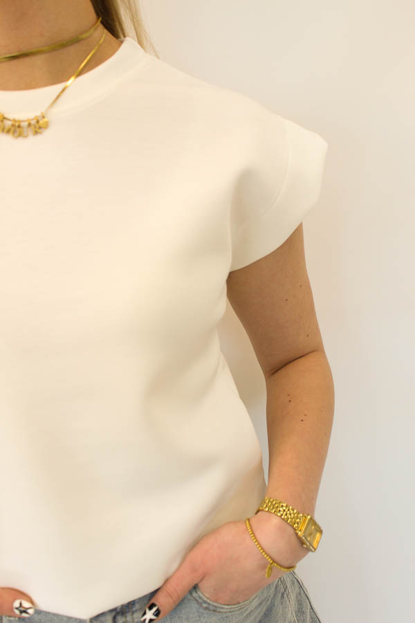 Mouwloze top ecru | Lotta - Afbeelding 2