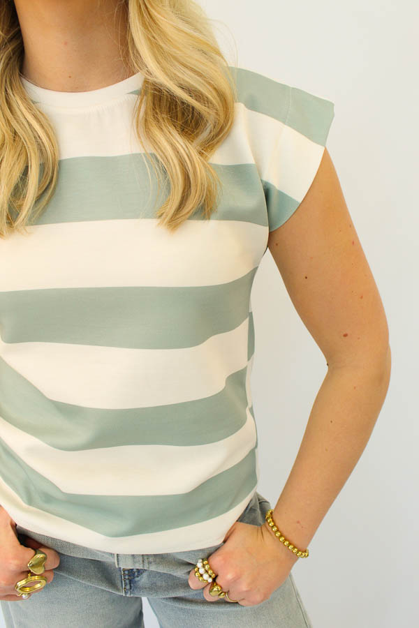 Mouwloze top strepen mint | Lea - Afbeelding 2