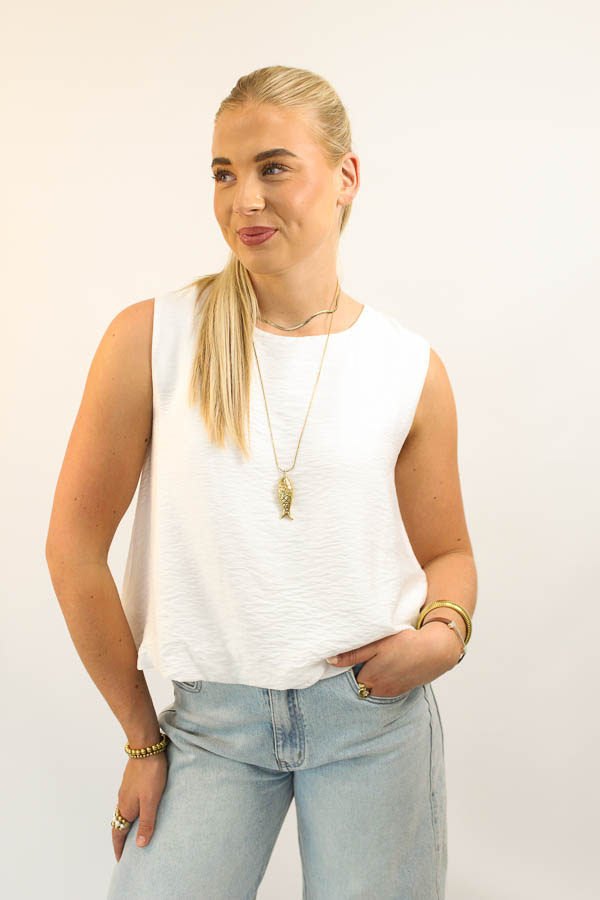 Mouwloze top wit | Mayla