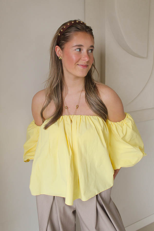 Off-shoulder top geel | Aniek - Afbeelding 3