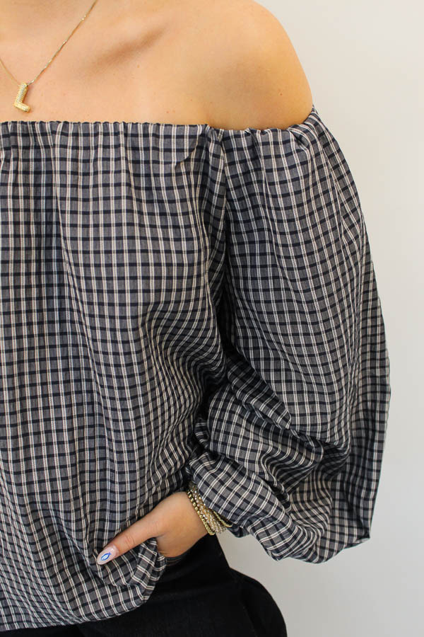 Off-shoulder top navy | Ruiten - Afbeelding 5