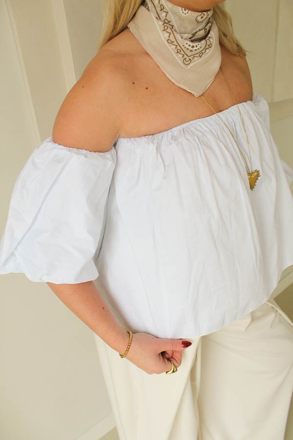 Off-shoulder top wit | Aniek - Afbeelding 2