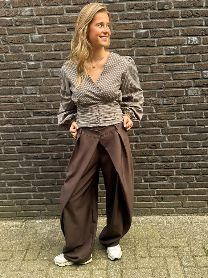 Overslag broek bruin | Sara