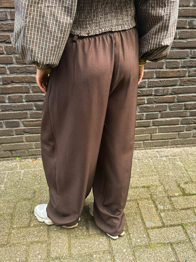 Overslag broek bruin | Sara - Afbeelding 4