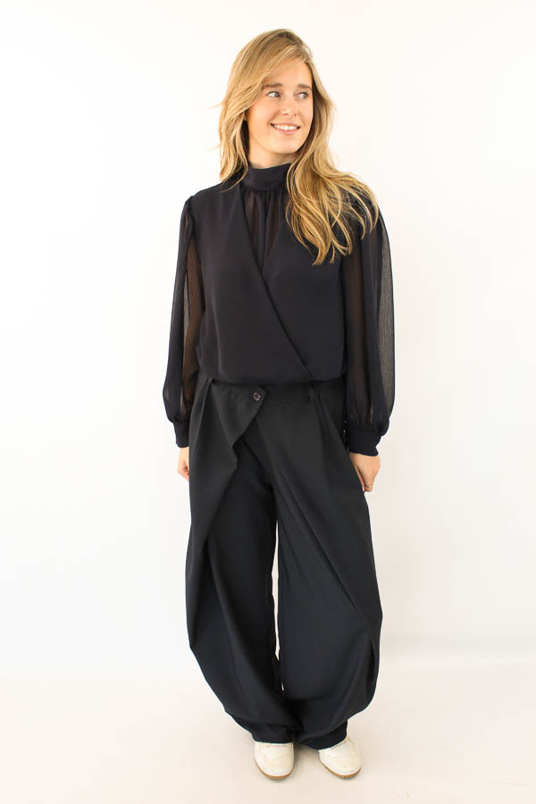 Overslag broek navy | Sara - Afbeelding 4