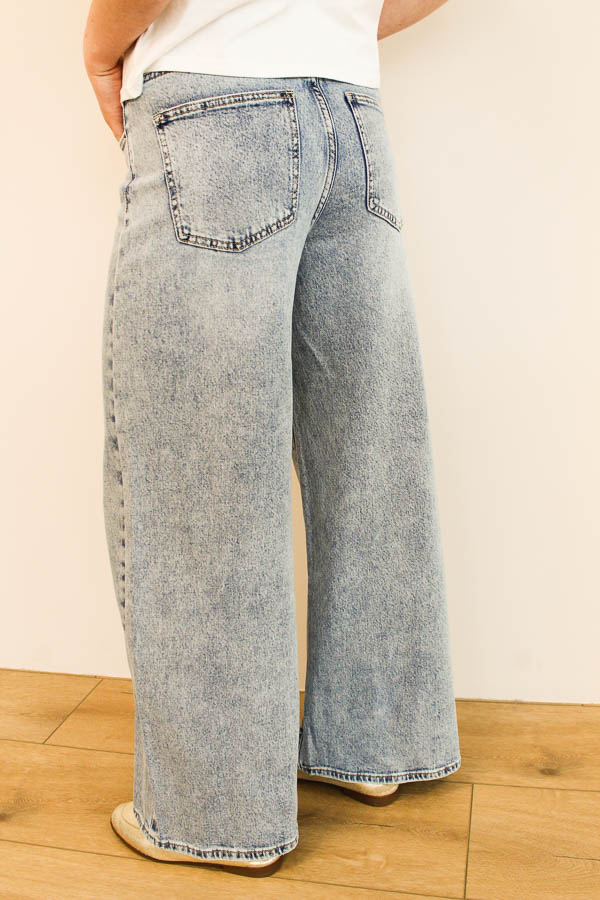Palazzo fit jeans blauw | Mae - Afbeelding 1