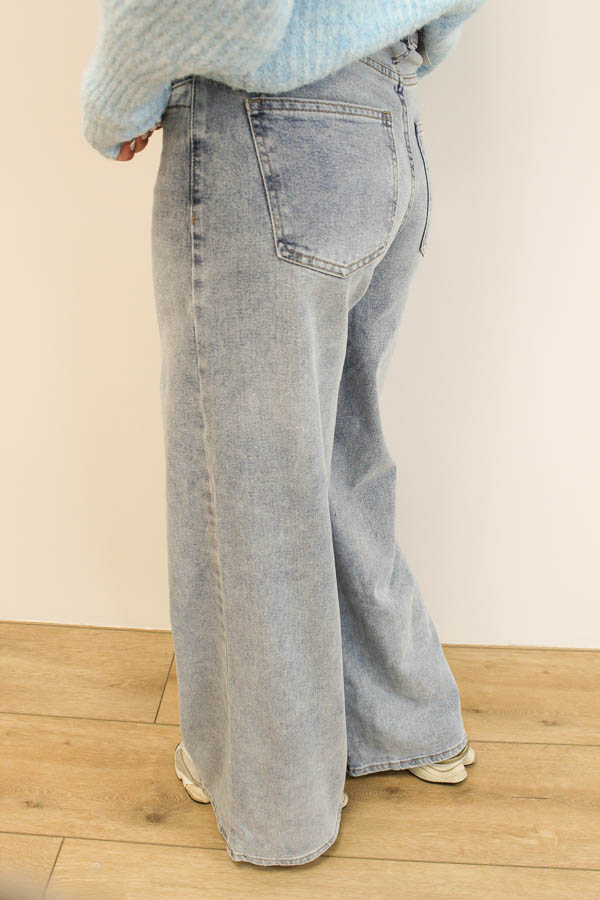 Palazzo wide jeans blauw | Gaby - Afbeelding 2
