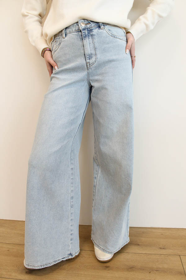 Palazzo wide jeans lichtblauw | Gaby