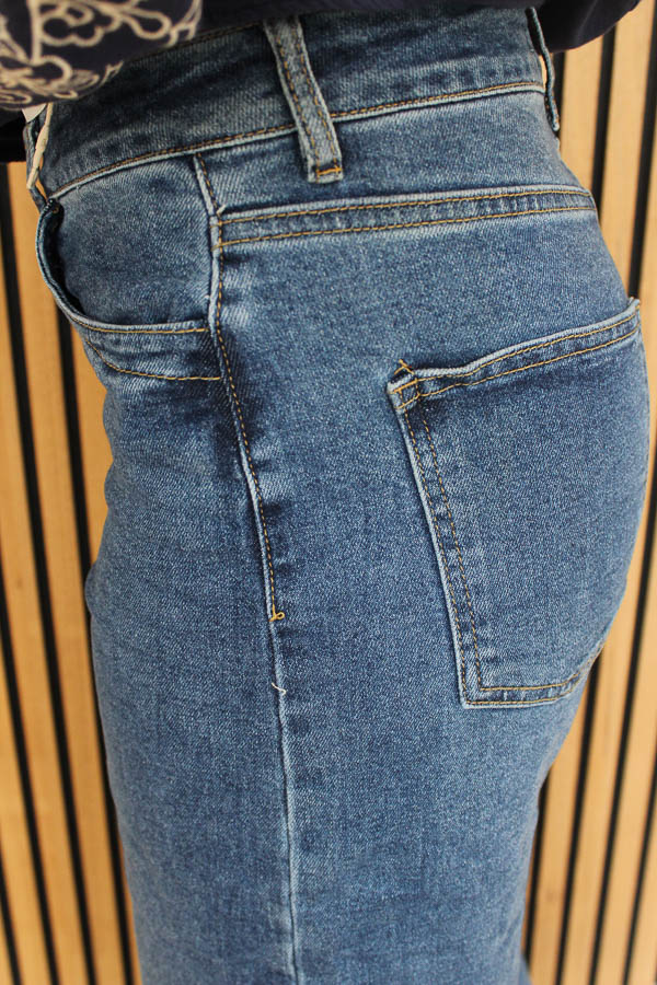 Palazzo wide jeans midblauw | Gaby - Afbeelding 3