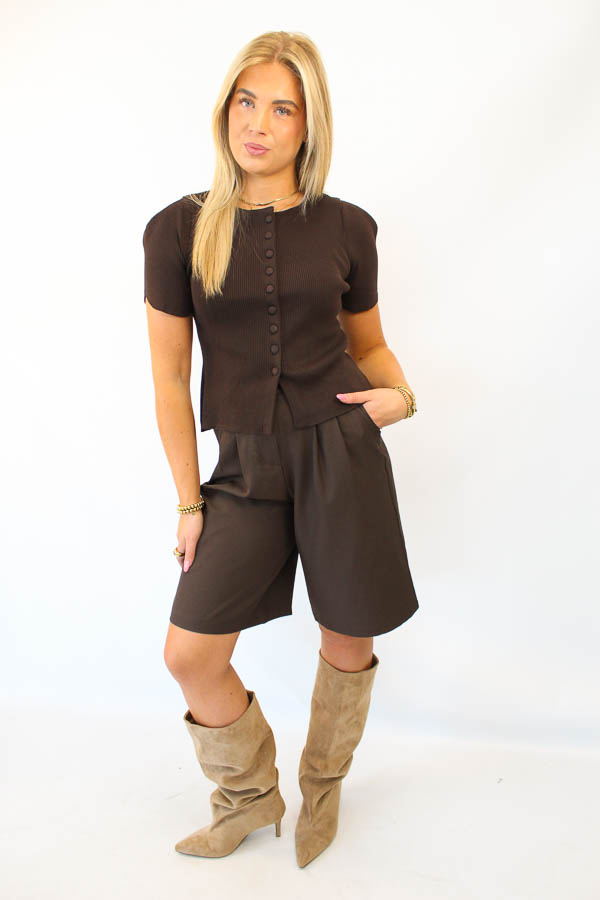 Pantalon jort bruin | Marte