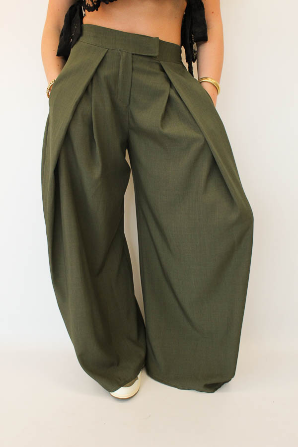 Pantalon plooi army | Elisa - Afbeelding 3