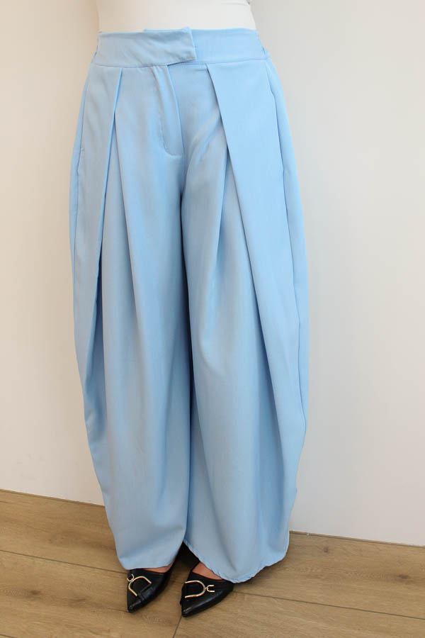 Pantalon plooi blauw | Elisa - Afbeelding 1