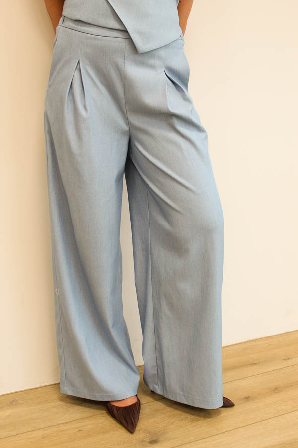 Pantalon plooi blauw | Lune - Afbeelding 1