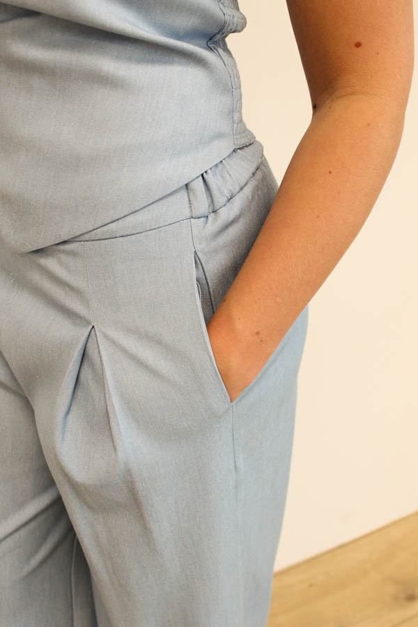 Pantalon plooi blauw | Lune - Afbeelding 3