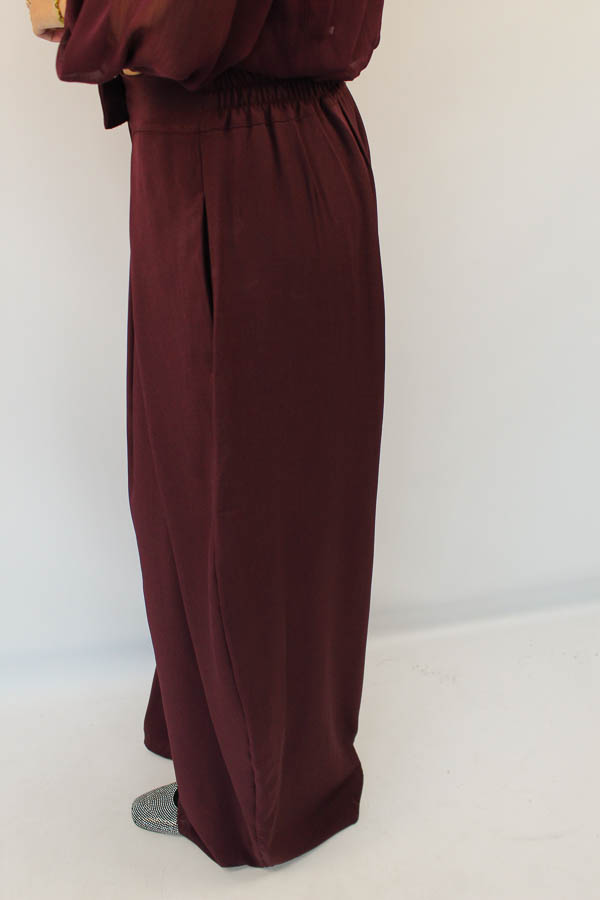 Pantalon plooi bordeaux | Elisa - Afbeelding 4