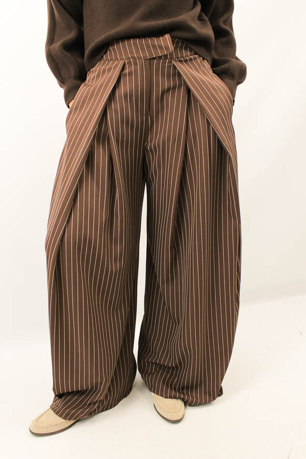 Pantalon plooi bruin | Monica