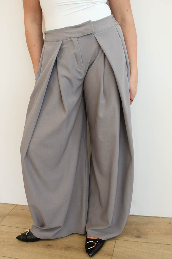 Pantalon plooi grijs | Elisa