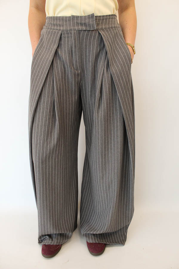 Pantalon plooi grijs | Monica