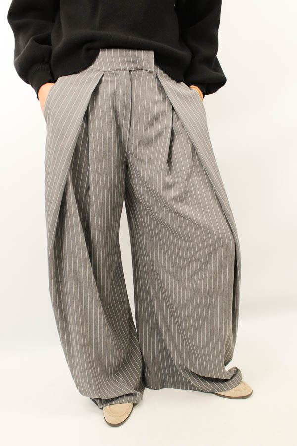 Pantalon plooi grijs | Monica