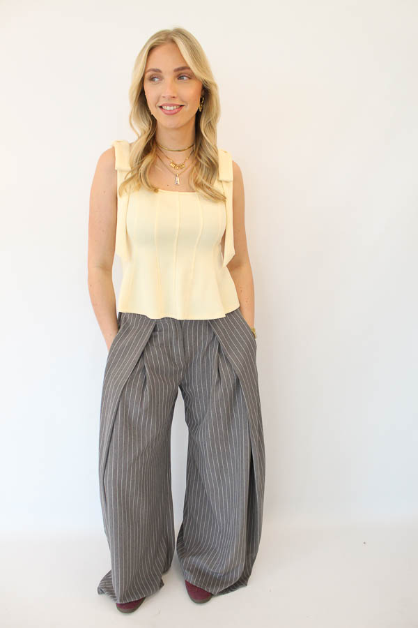 Pantalon plooi grijs | Monica - Afbeelding 3