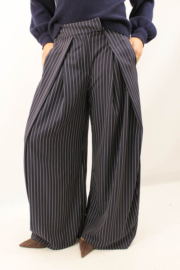 Pantalon plooi navy | Monica