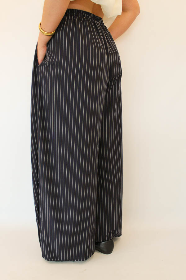 Pantalon plooi navy | Monica - Afbeelding 2