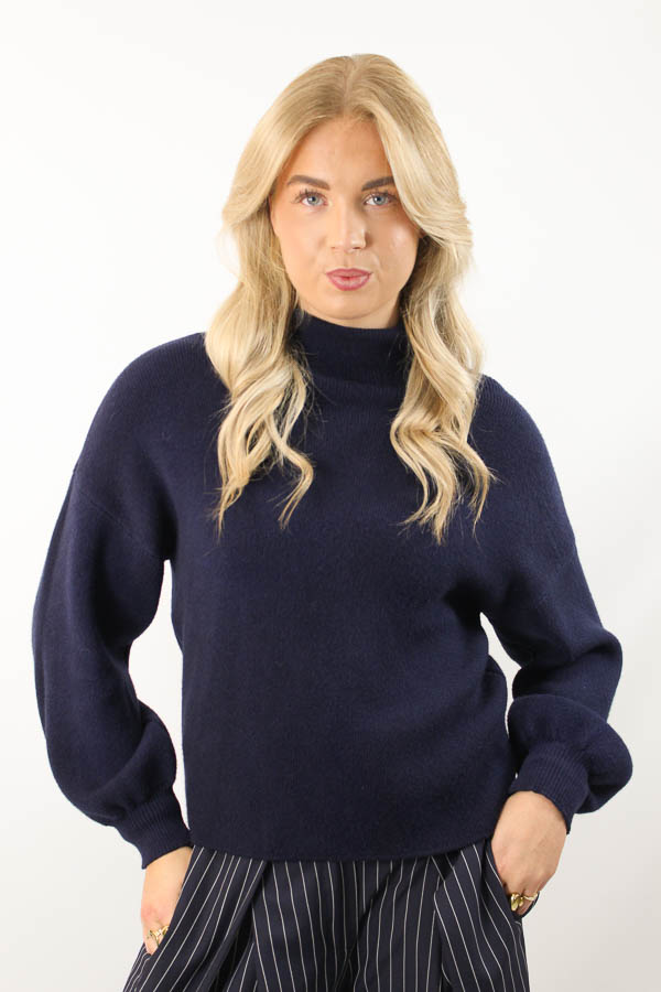 Pantalon plooi navy | Monica - Afbeelding 3