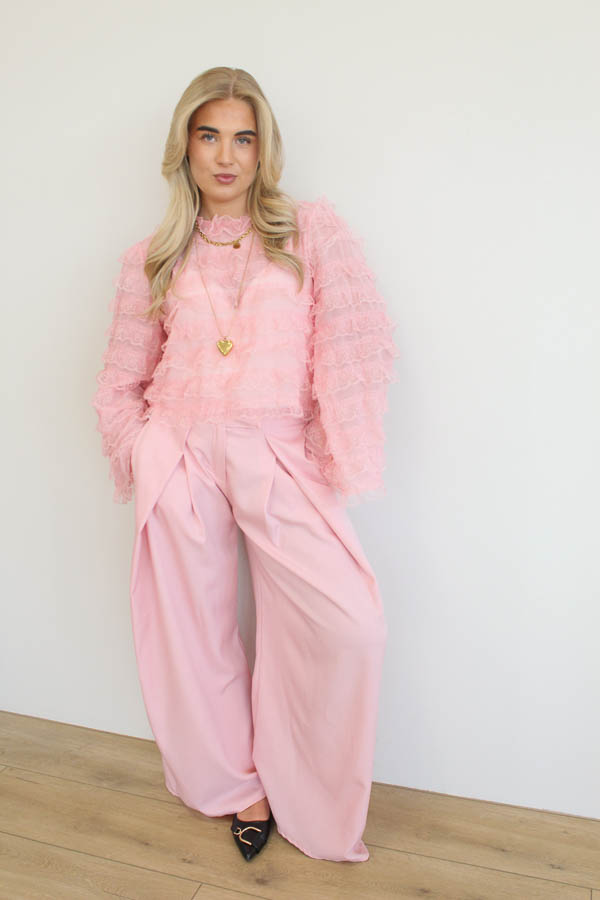 Pantalon plooi roze | Elisa - Afbeelding 2