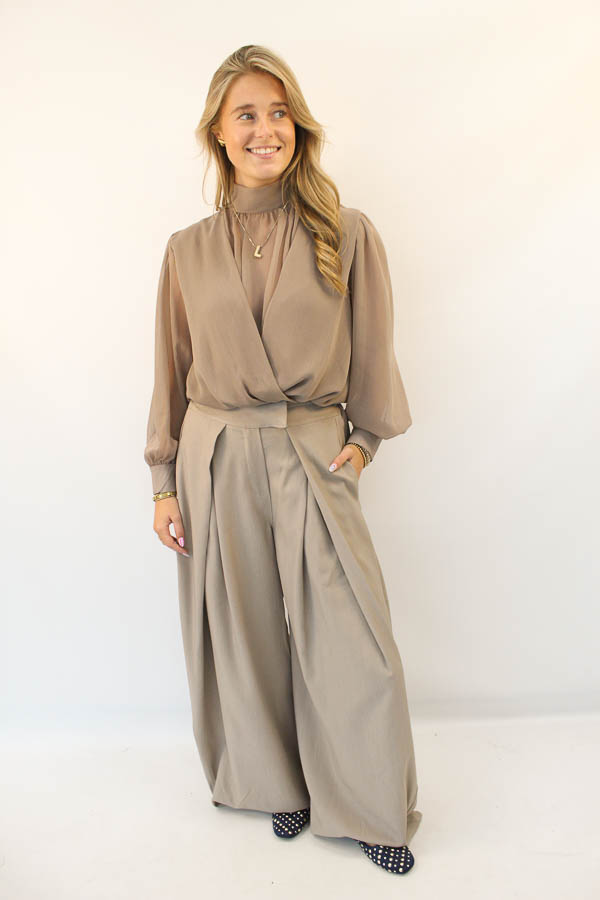 Pantalon plooi zand | Elisa - Afbeelding 2