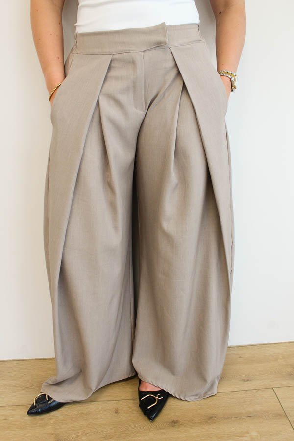 Pantalon plooi zand | Elisa - Afbeelding 2