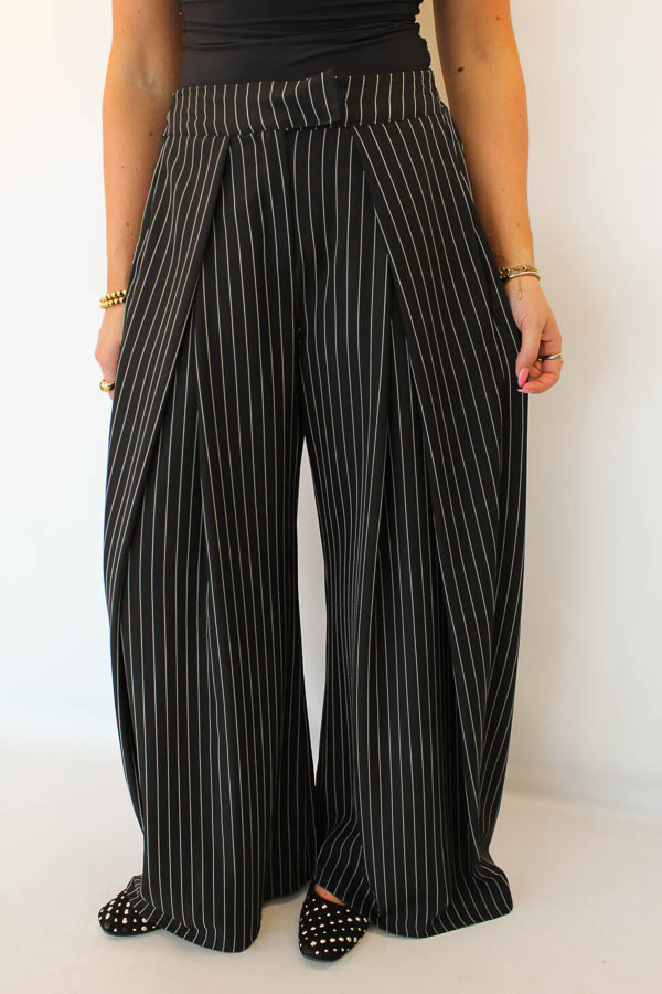 Pantalon plooi zwart | Monica