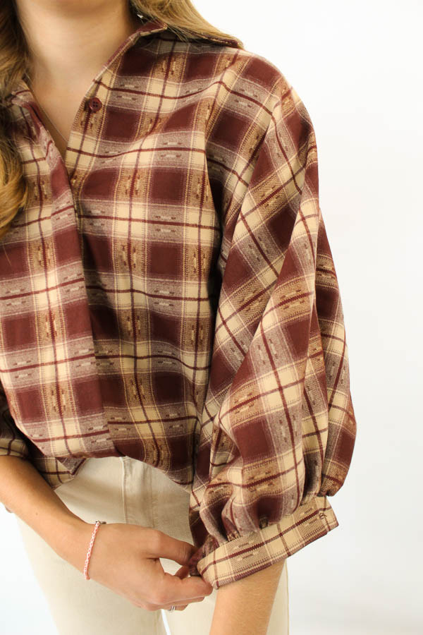Pofmouw blouse bordeaux | Lisse  - Afbeelding 3