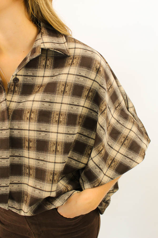Pofmouw blouse bruin | Lisse  - Afbeelding 3