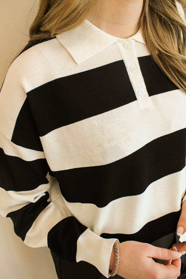 Polo long sleeve zwart | Lies - Afbeelding 2