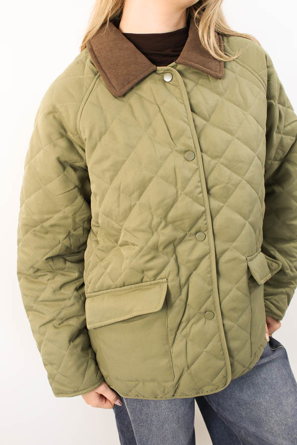 Quilted Jacket khaki | Marie - Afbeelding 2