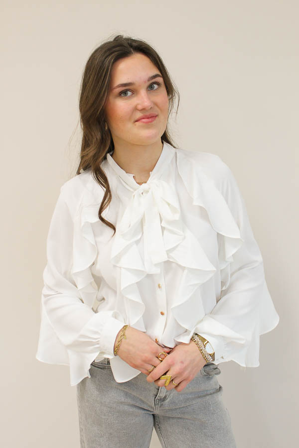 Ruffel blouse wit | Zara