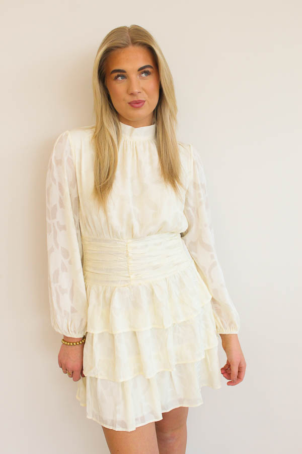  Ruffle jurk ecru | Feline