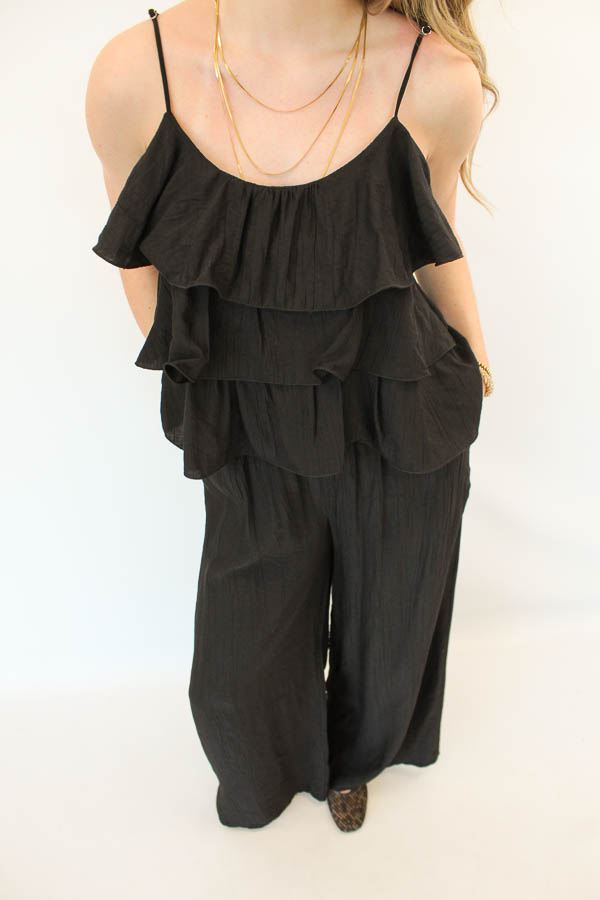 Ruffle set zwart | Kim - Afbeelding 2