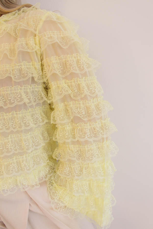 Ruffles blouse geel | Mira - Afbeelding 3