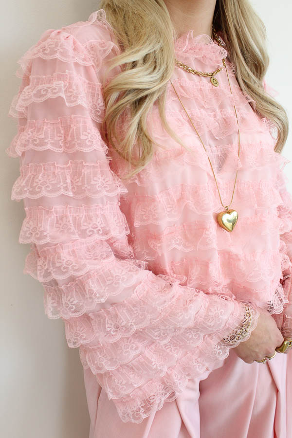 Ruffles blouse roze | Mira - Afbeelding 2