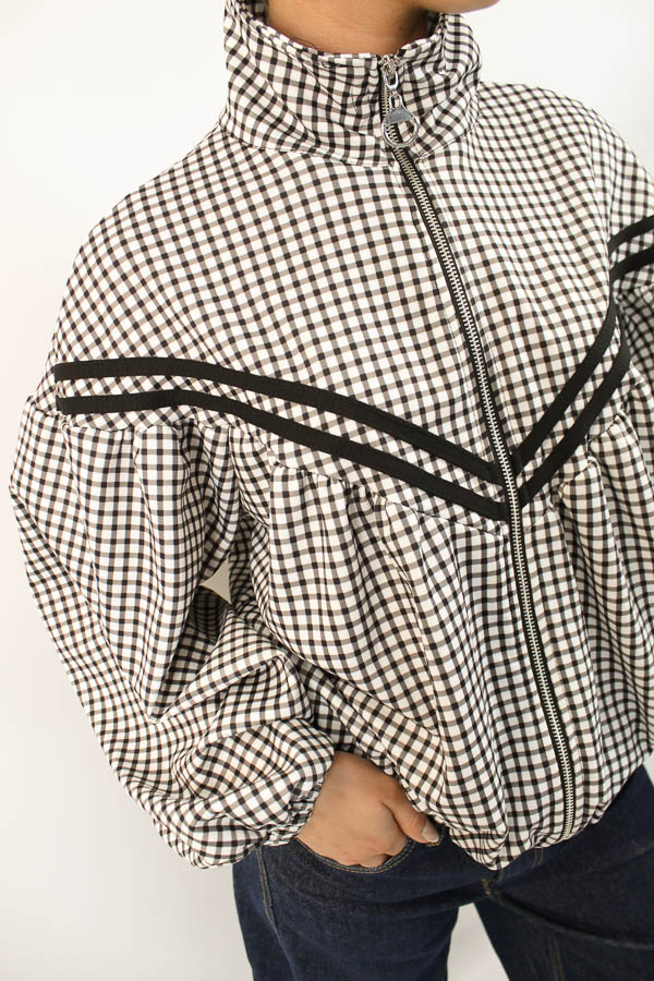 Ruit bomber jasje wit | Romy  - Afbeelding 3