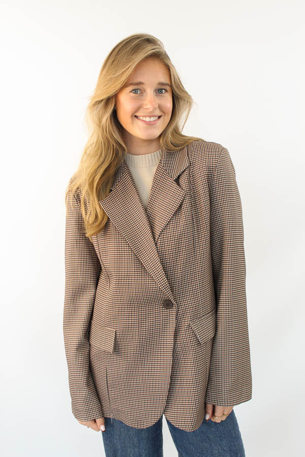 Ruiten blazer bruin | Jitske 