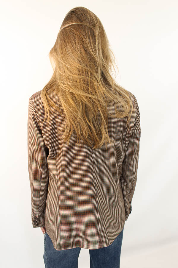 Ruiten blazer bruin | Jitske  - Afbeelding 4