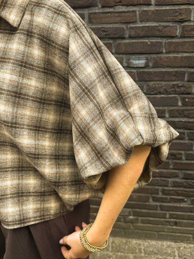Ruiten blouse bruin | Charleen  - Afbeelding 3