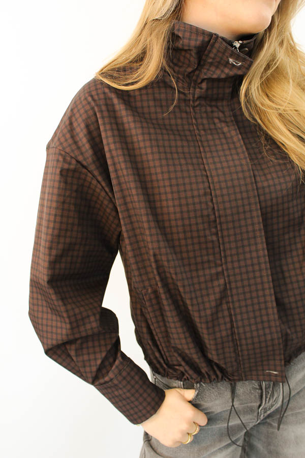 Ruiten jacket bruin | Amaya - Afbeelding 3