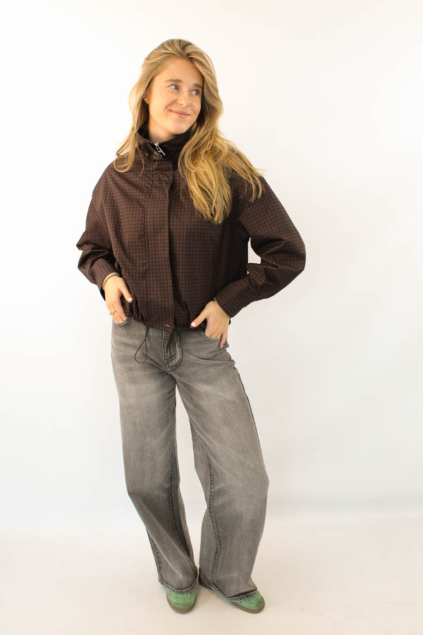 Ruiten jacket bruin | Amaya - Afbeelding 2