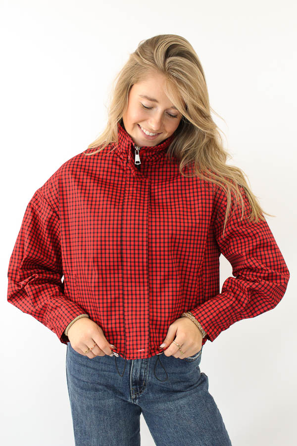 Ruiten jacket rood | Amaya - Afbeelding 2